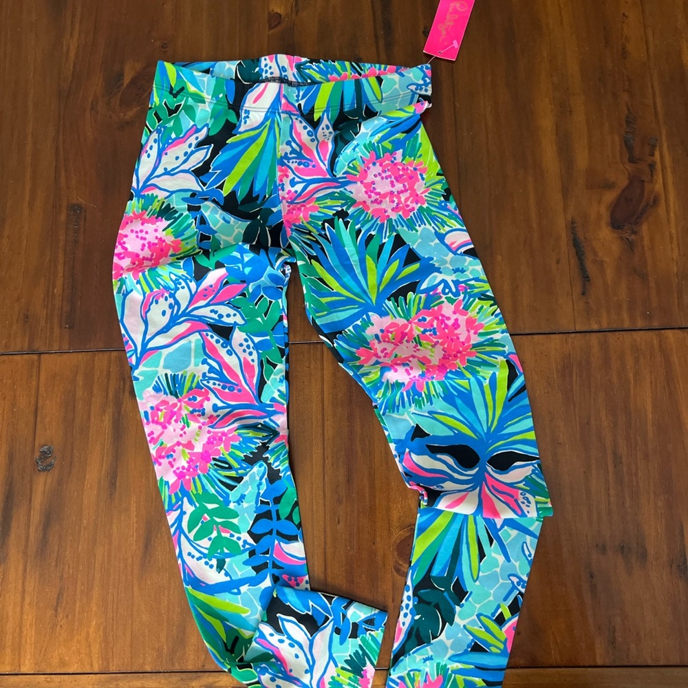 Lilly Pulitzer Blue and Pink Floral Leggings